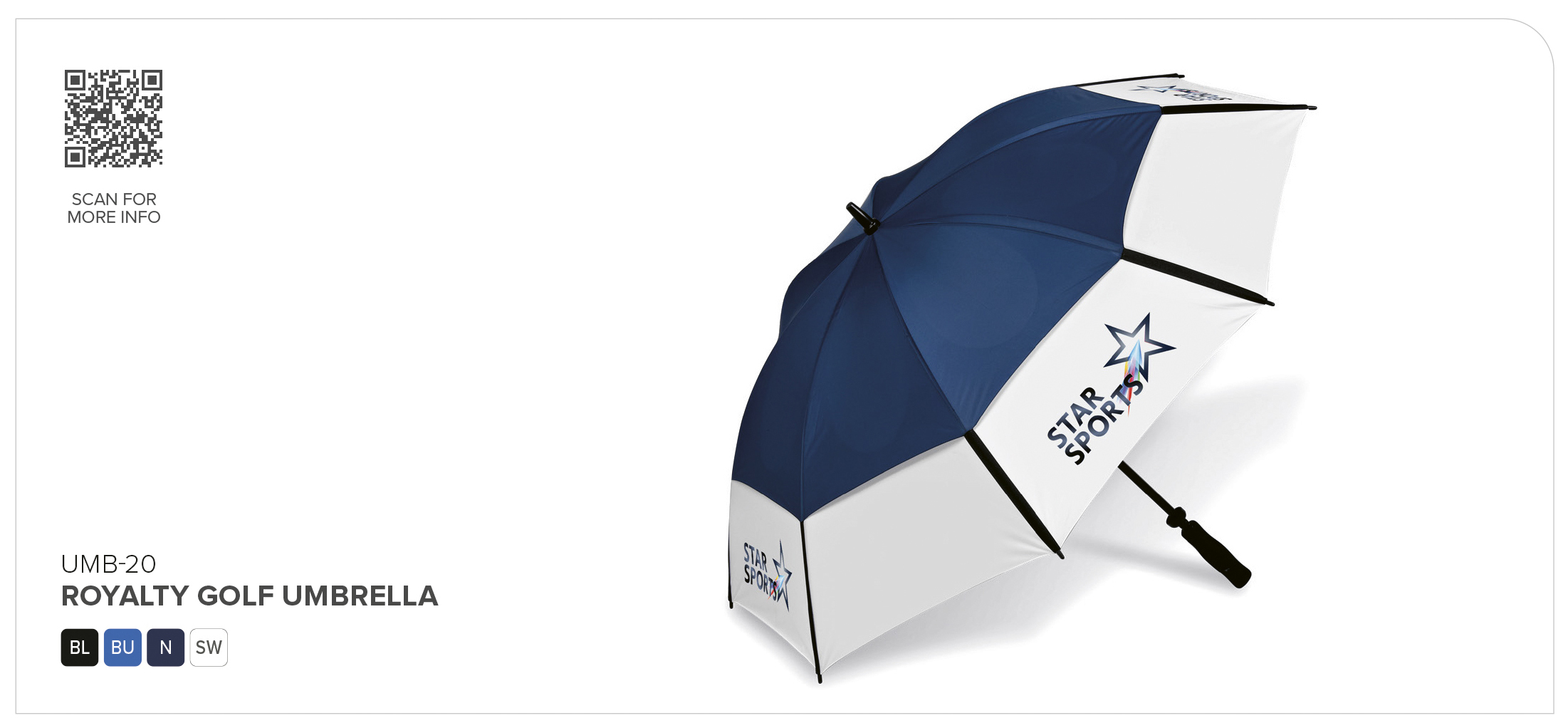 UMB-20 - Royalty Golf Umbrella - Catalogue Image